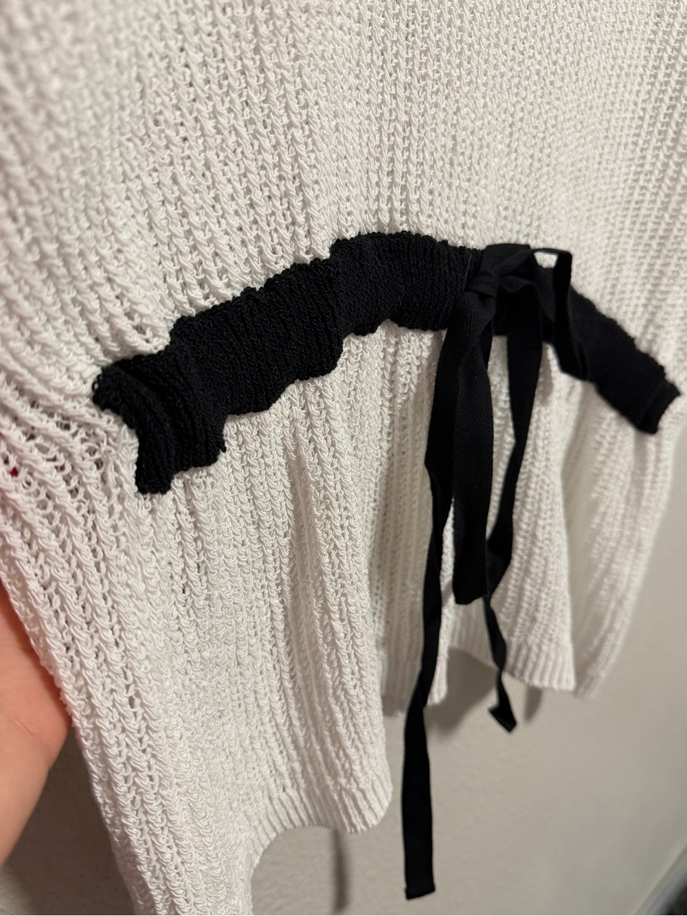ZARA Coastal Chic Open Knit Tie Waist Sweater Top – Size Medium - Picture 3 of 5